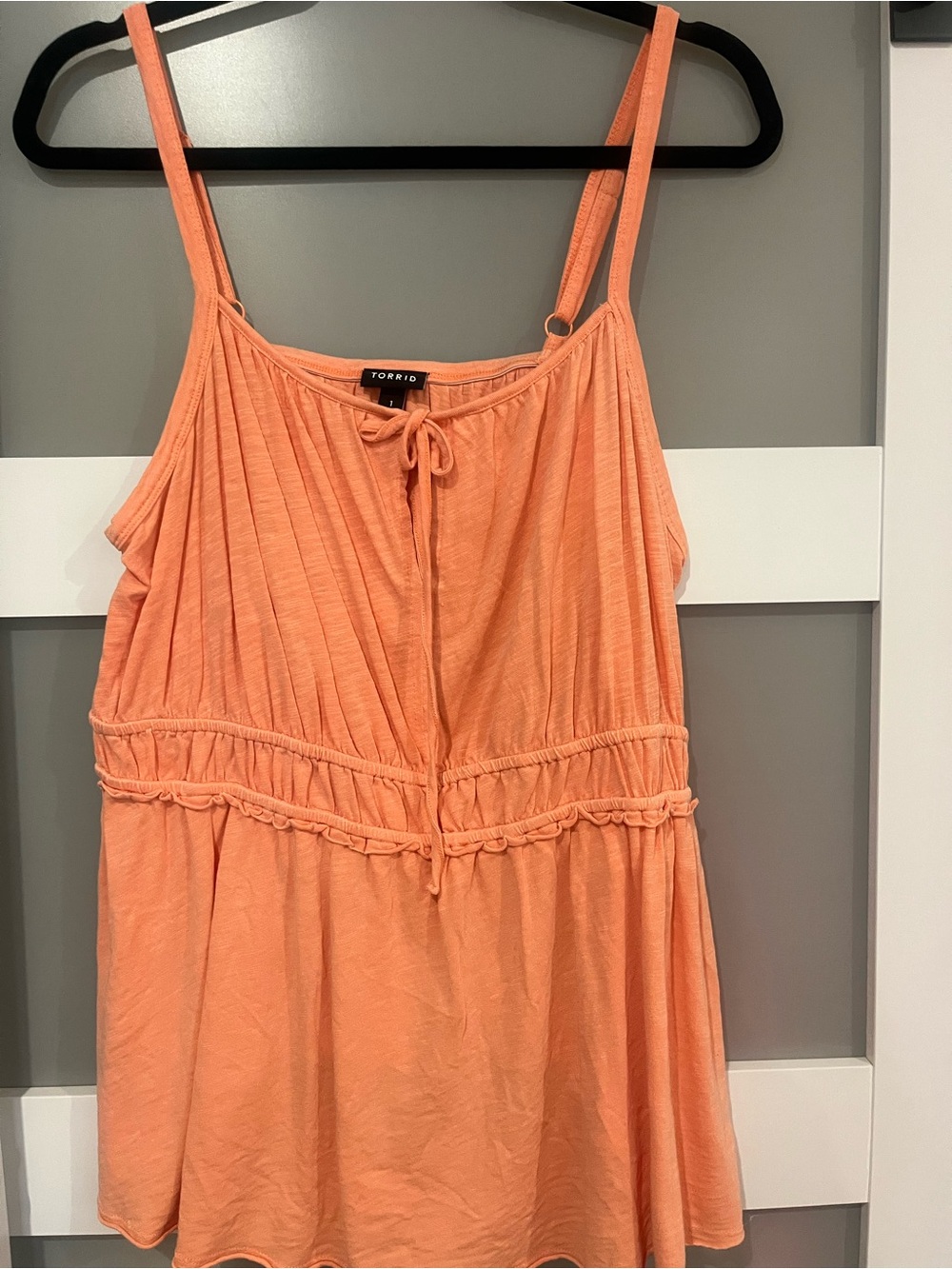 Torrid Coral Peplum-Style Tank Top